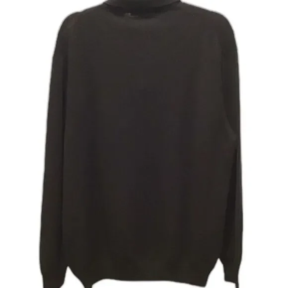 Italian Lazo Black 100% Wool Collared Sweater Size L
